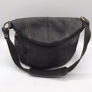 The Sak Purse Deena Flap Foldover Shoulder Boho Leather Bag Chocolate Br…